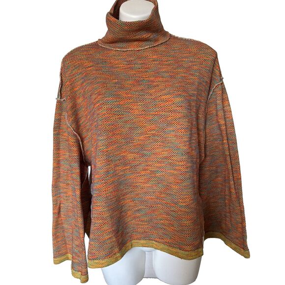 We The Free Sunny Days Oversized Turtleneck Sweater L Boho Artsy Vintage Revival - Picture 4 of 9